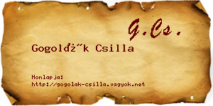 Gogolák Csilla névjegykártya